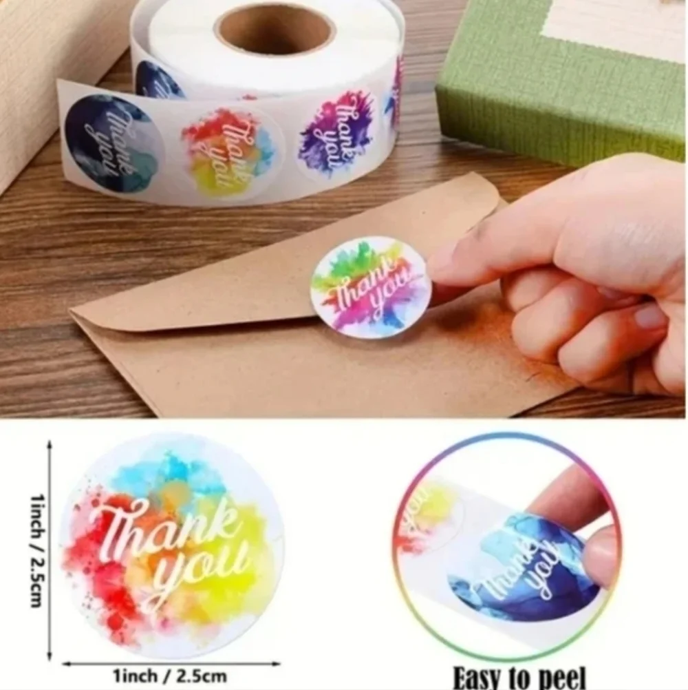 500 Pieces Roll Thank You Sealing Sticker